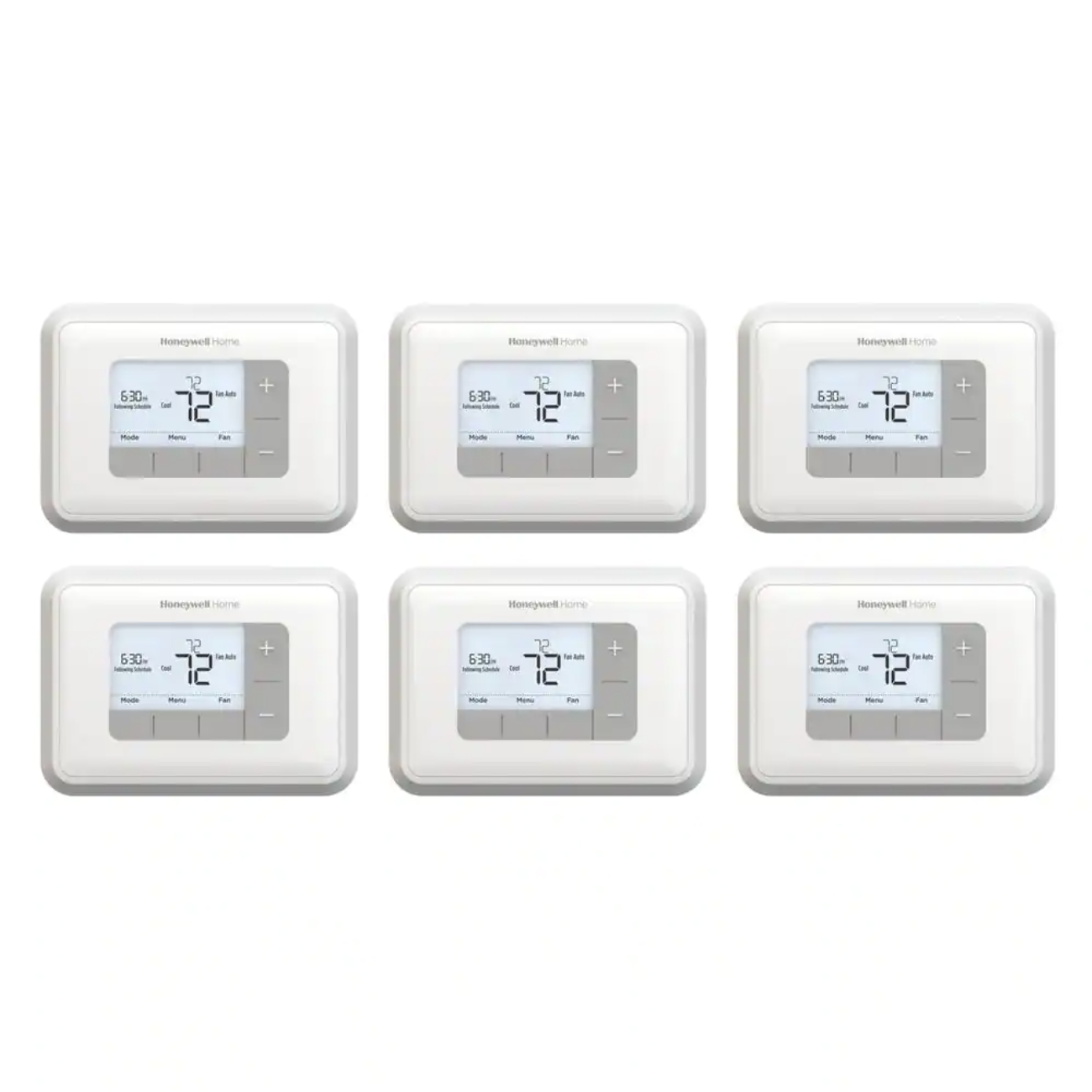 Honeywell Home T3 5-2 Day Programmable Thermostat with 2H/2C Multistage Heating and Cooling (6-Pack)