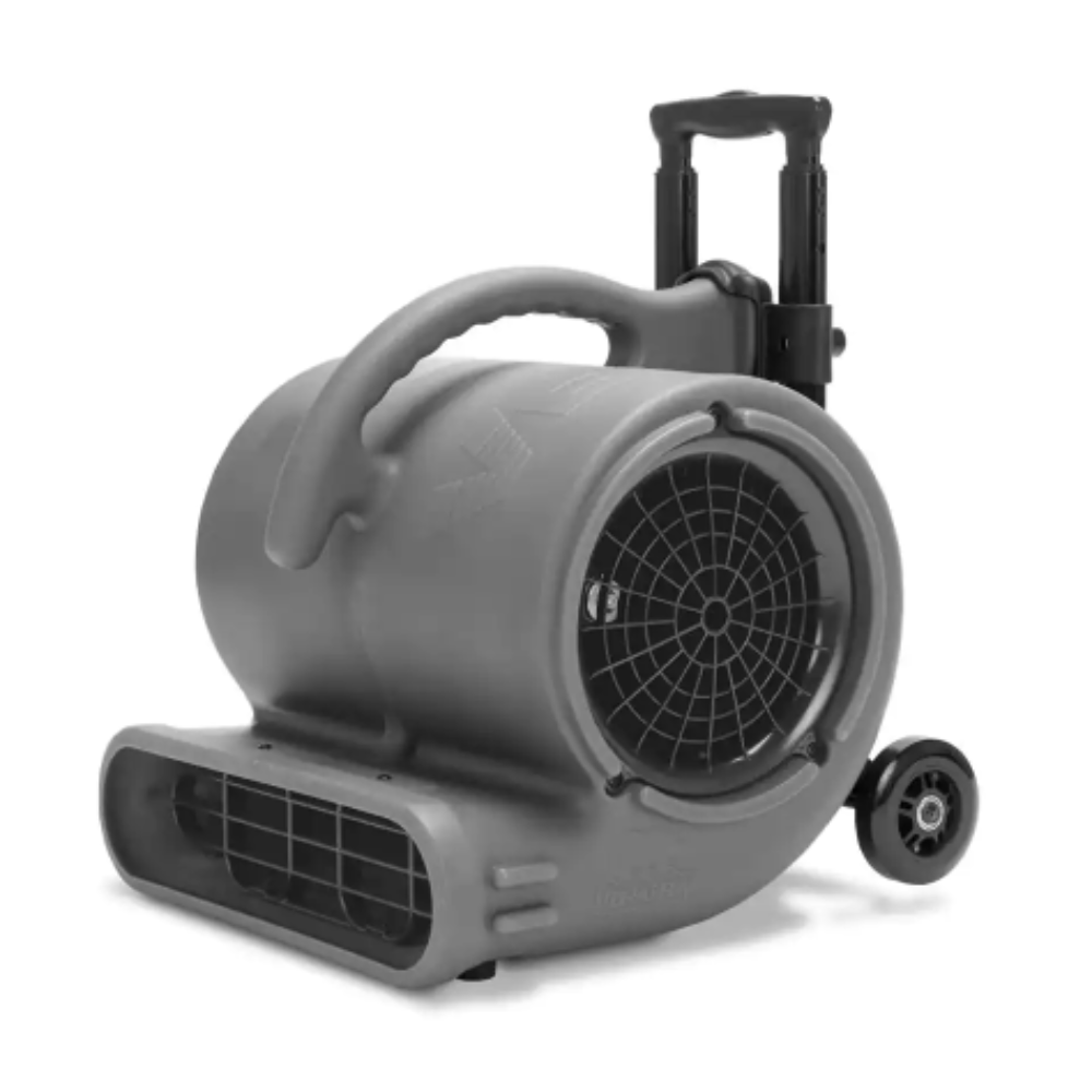 B-Air 1/2 HP Air Mover for Janitorial Water Damage Restoration Stackable Carpet Dryer Floor Blower Fan with Handle Grey