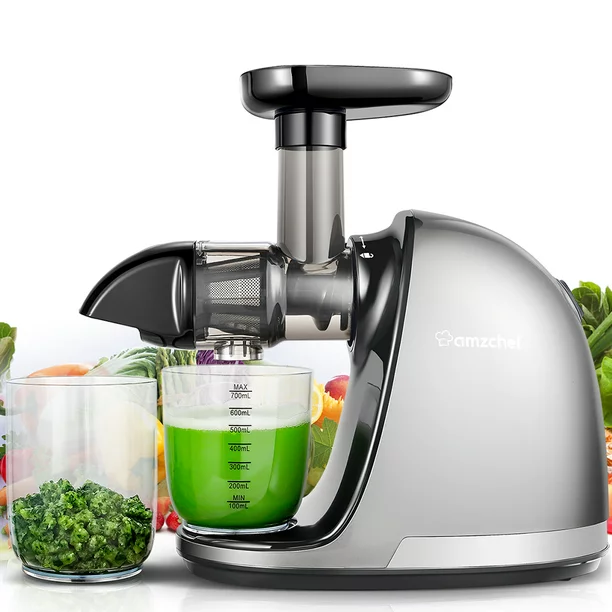 Amzchef Masticating Slow Juicer with Quiet Motor. Juicer Machine. Gray
