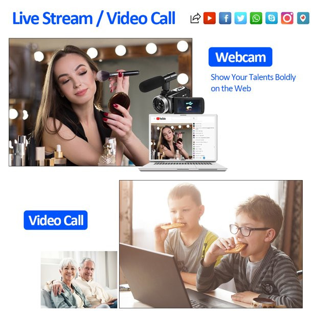 Yixinxin 4K HD Video Camera for Youtube Camcorder 48MP 60FPS