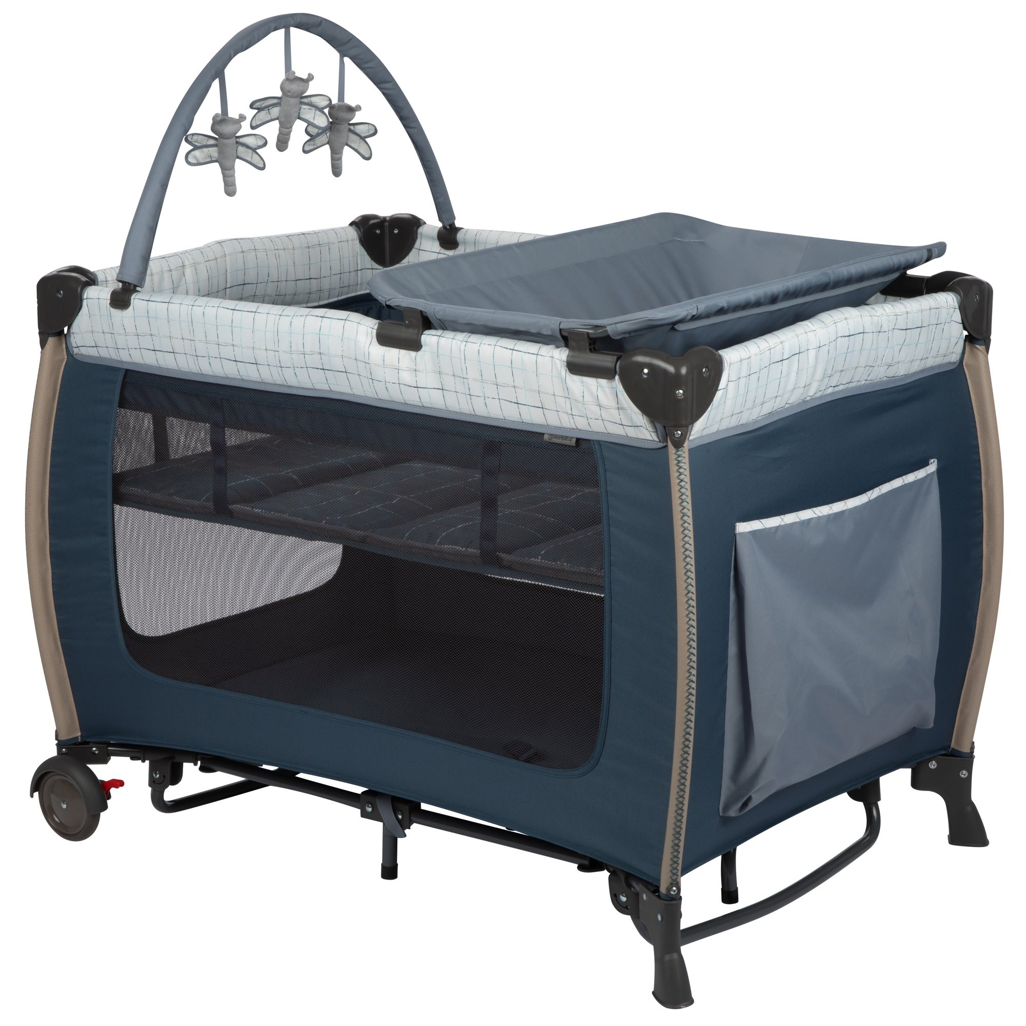 Monbebe Willow Rocking Play Yard with Full Size Bassinet. Plaid