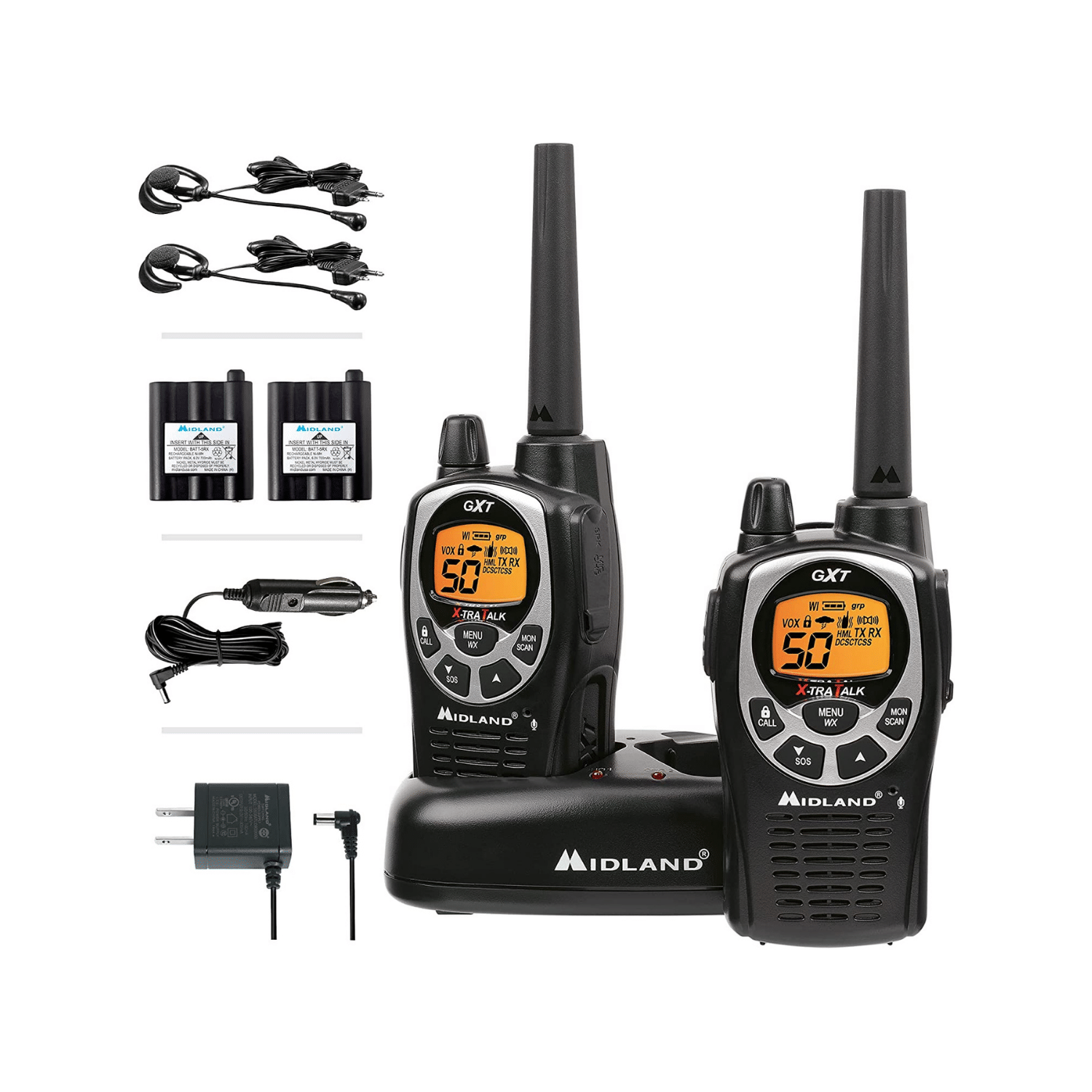 Midland 50 Channel Waterproof GMRS Two-Way Radio. Pair Pack