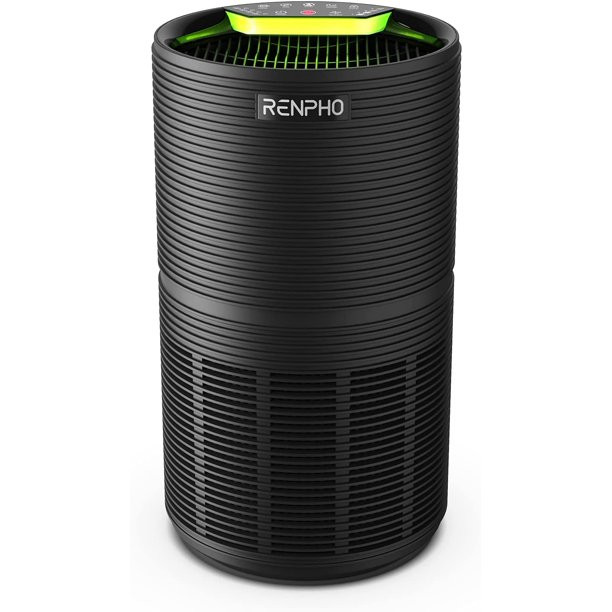 Renpho Air Purifier Smart Filter Change Reminder Home Large Room 480 Sq.ft. HEPA Filter Air Purifier. Black