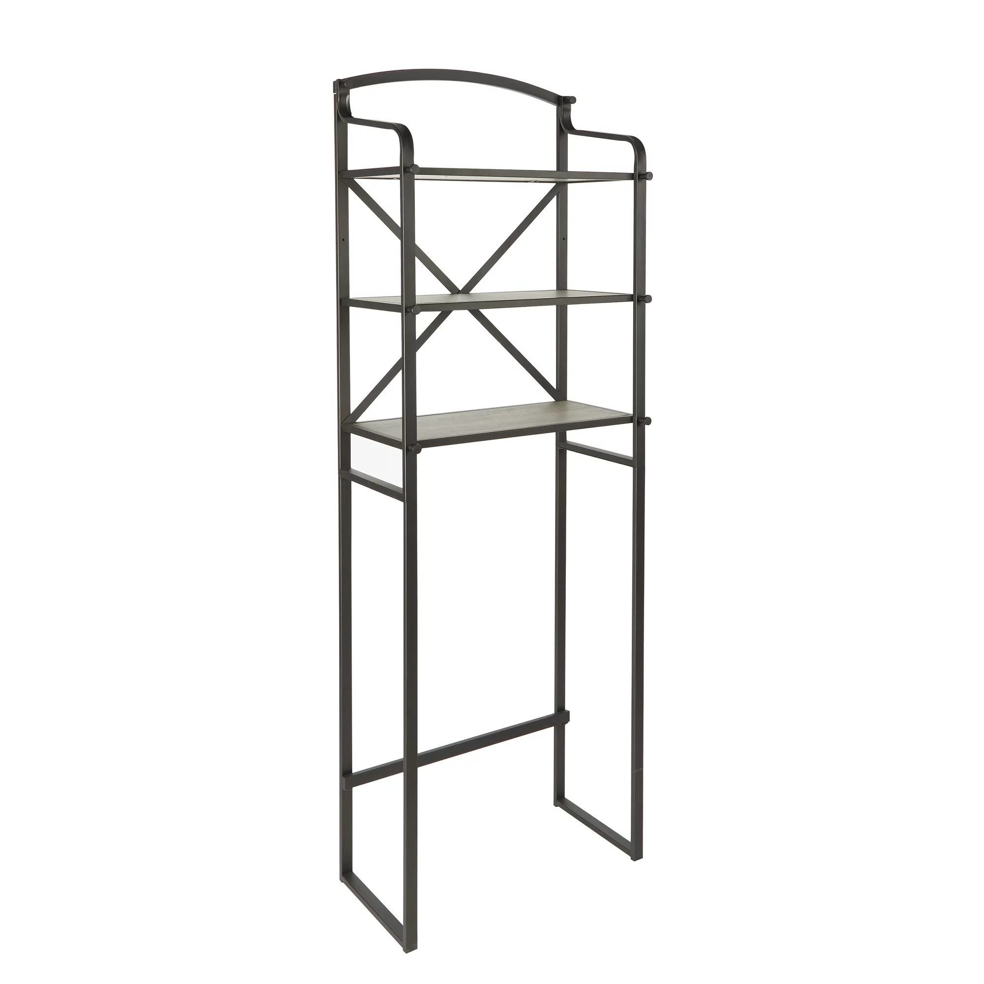 Better Homes & Gardens Rustic Farmhouse 3-Tier Bathroom Storage Over the Toilet Space Saver. Bronze & Rustic Gray