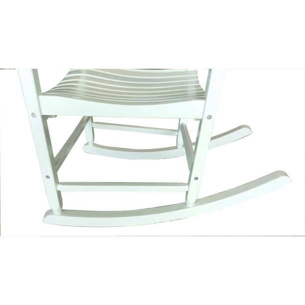 Mainstays Outdoor Wood Porch Rocking Chair. White Color. Weather Resistant Finish