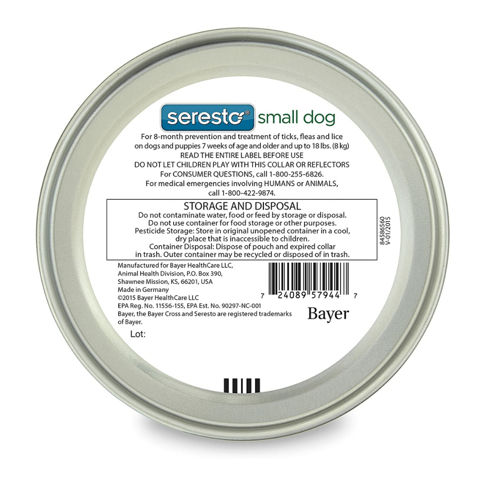 Seresto Flea and Tick Collar for Dogs. 8-Month Flea and Tick Collar for Small Dogs. Up to 18 Pounds