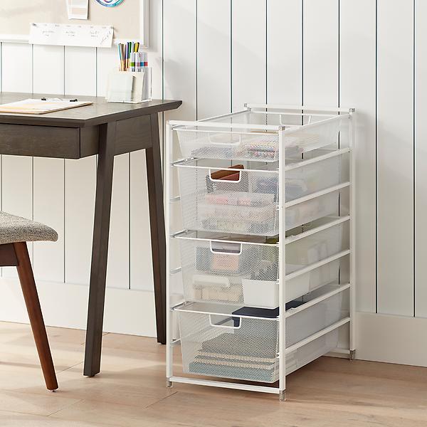 Elfa White Mesh Narrow Drawer Solution