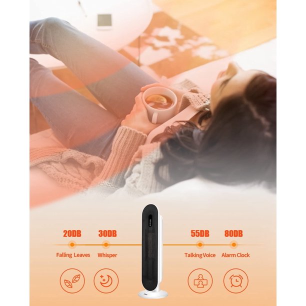 Sugift 1500W Electric Ceramic Tower Space Heater With Remote. K11D9. White