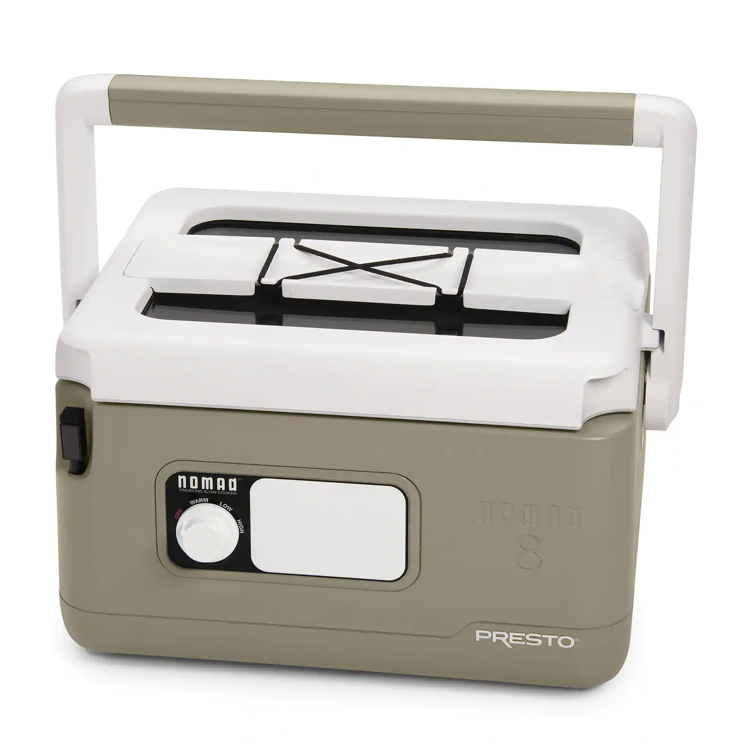 Presto 8 Qt. Nomad-Traveling Beige Insulated Slow Cooker with Locking Lid