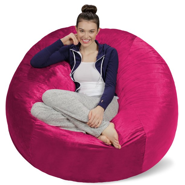 Sofa Sack 5 ft Microsuede Bean Bag Chair. Magenta