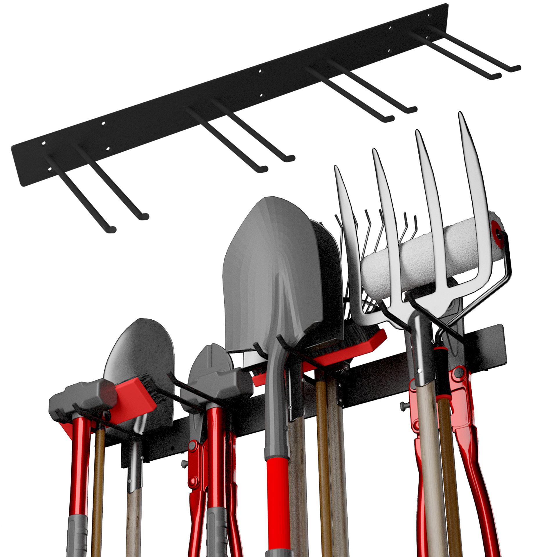 PeerBasics Solid Metal 36″ Wall Mount Shelf Hook Rack. 380 lbs Capacity. Black