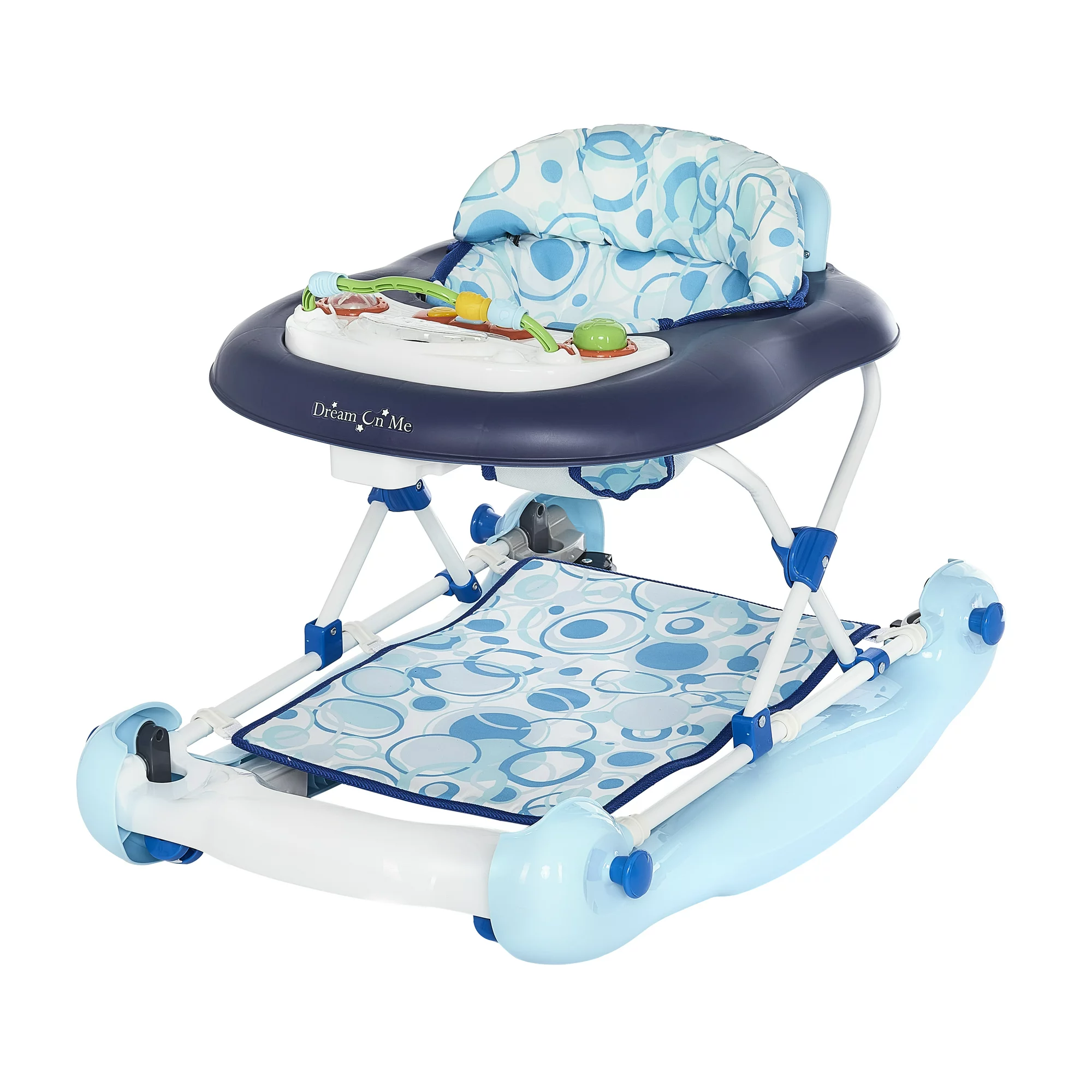 Dream On Me Go-Getter 3-in-1 Activity Baby Walker. Rocker. And Walk-Behind. Blue