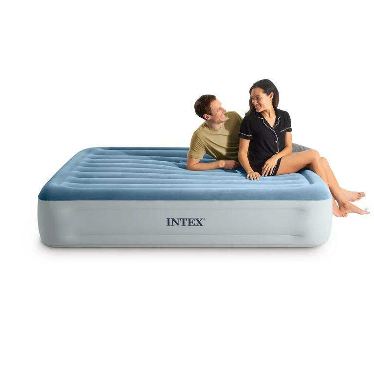 Intex 15″ Essential Rest Dura-Beam Airbed Mattress With Internal Pump Included - Queen