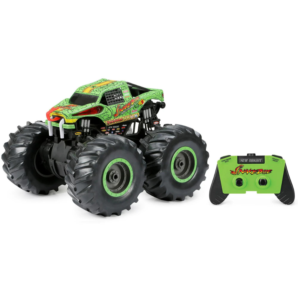 New Bright (1:10) Snake Bite Battery Radio Control Monster Truck with Lights. Sounds and Vapor