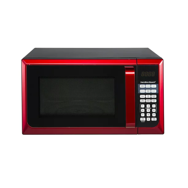 Hamilton Beach Stainless Steel 0.9 Cu. ft. Red Microwave Oven. Red Stainless Steel