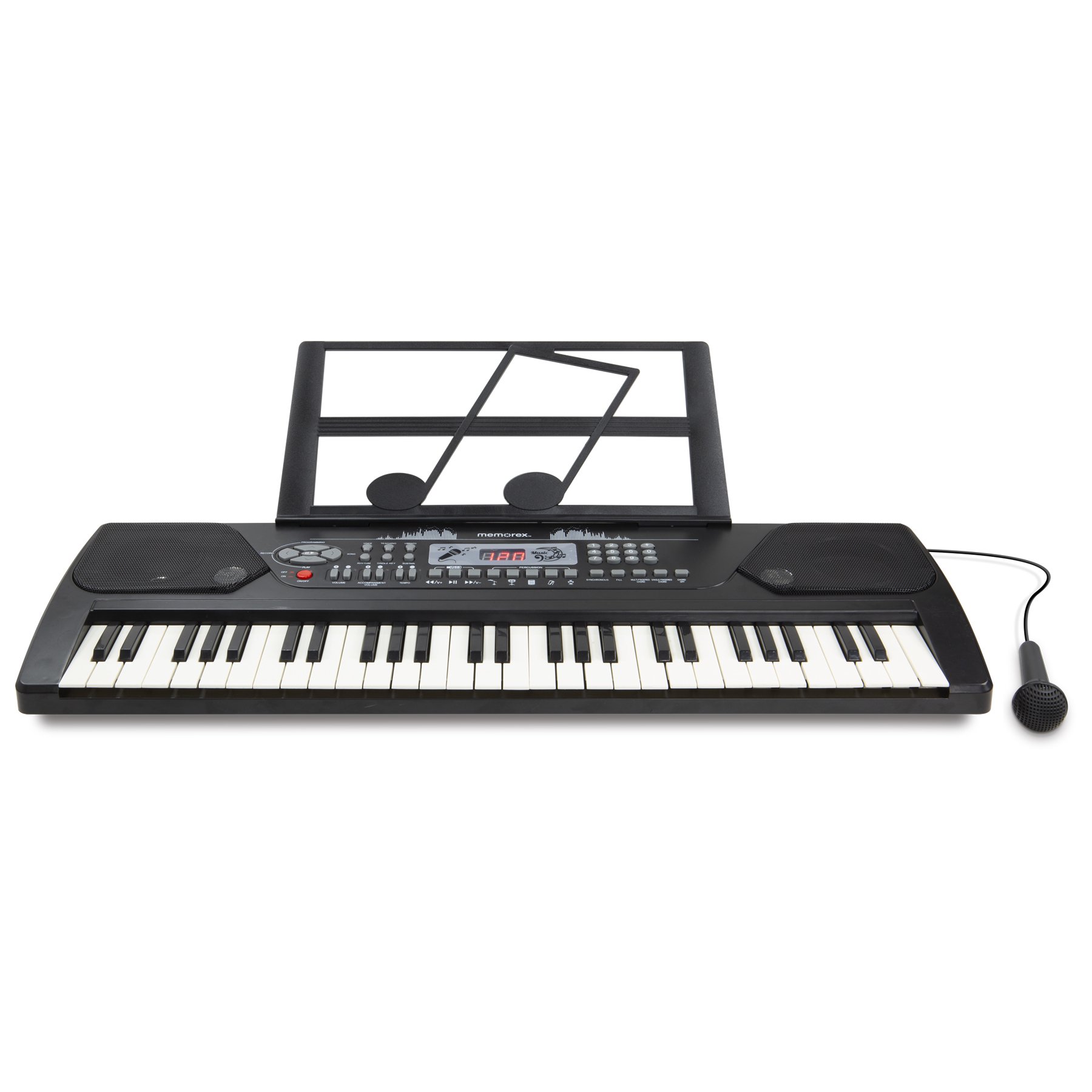 Memorex Electric 54-Key Piano Keyboard With Microphone. MKEYB2020. Black