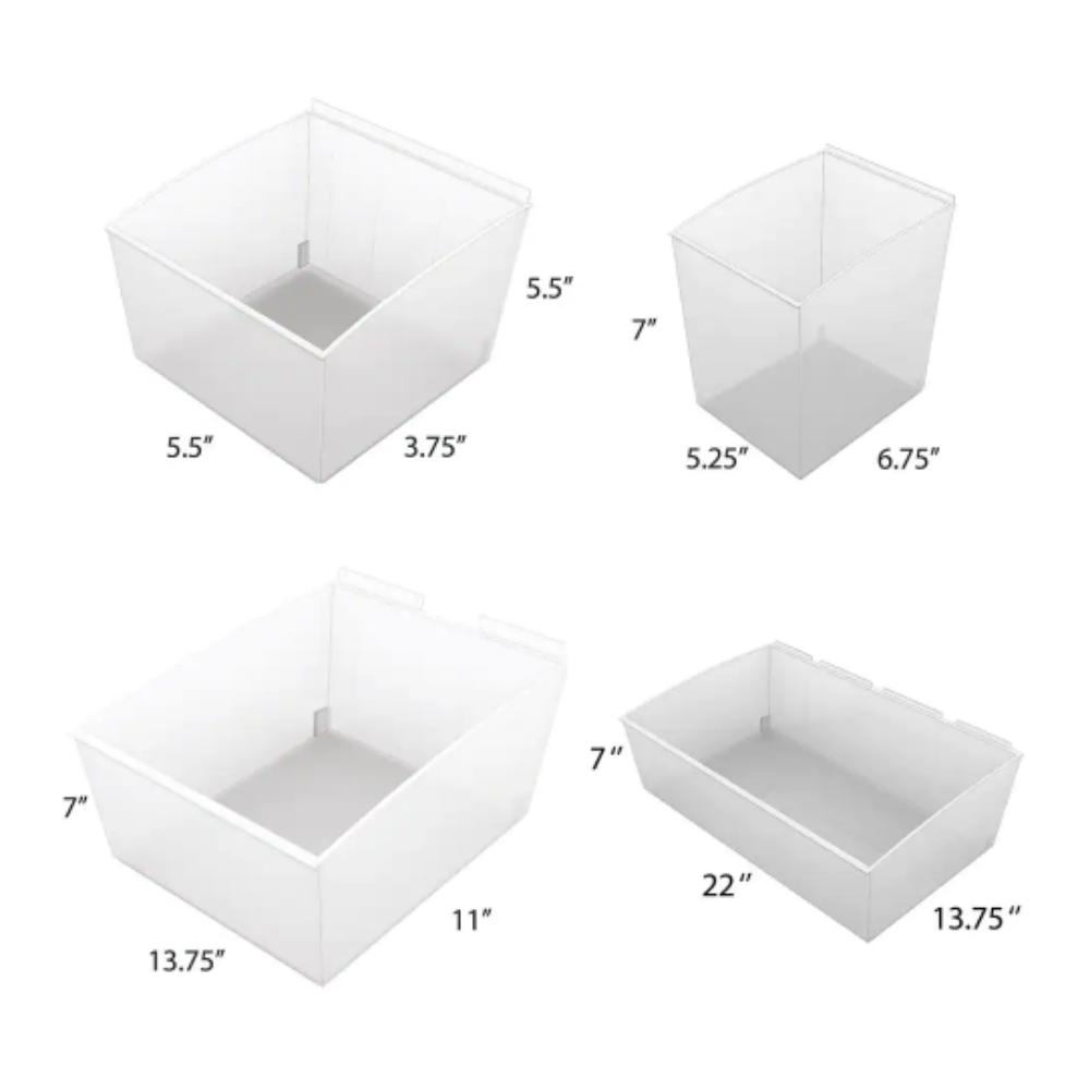 Proslat Probin Slatwall Clear Storage Bin Kit (18-Pack)