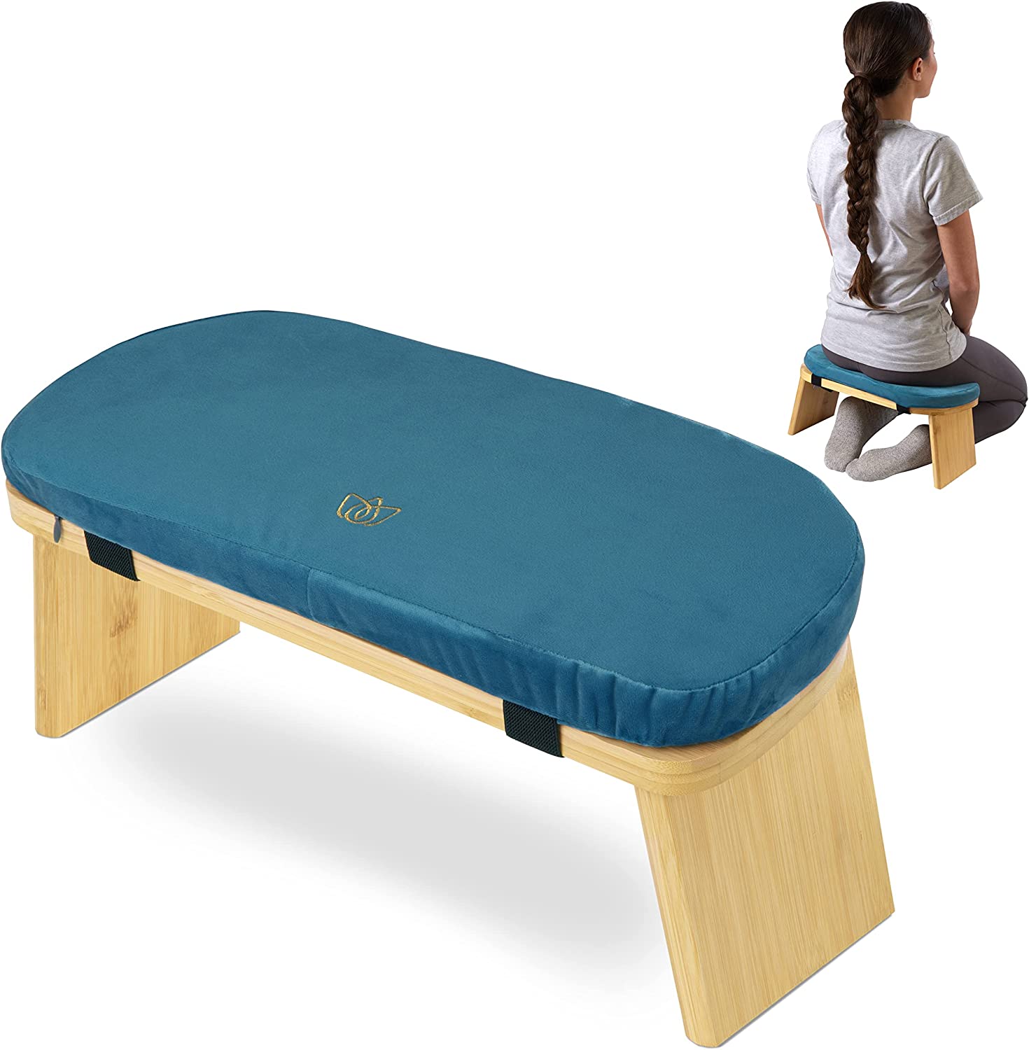 Florensi Bamboo Meditation Bench. Blue