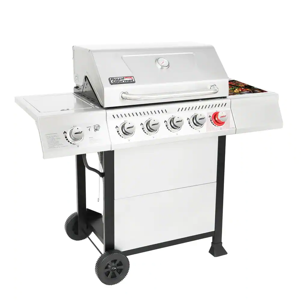 Royal Gourmet 5-Burner Propane Gas Grill In Stainless Steel With Sear Burner And Side Burner