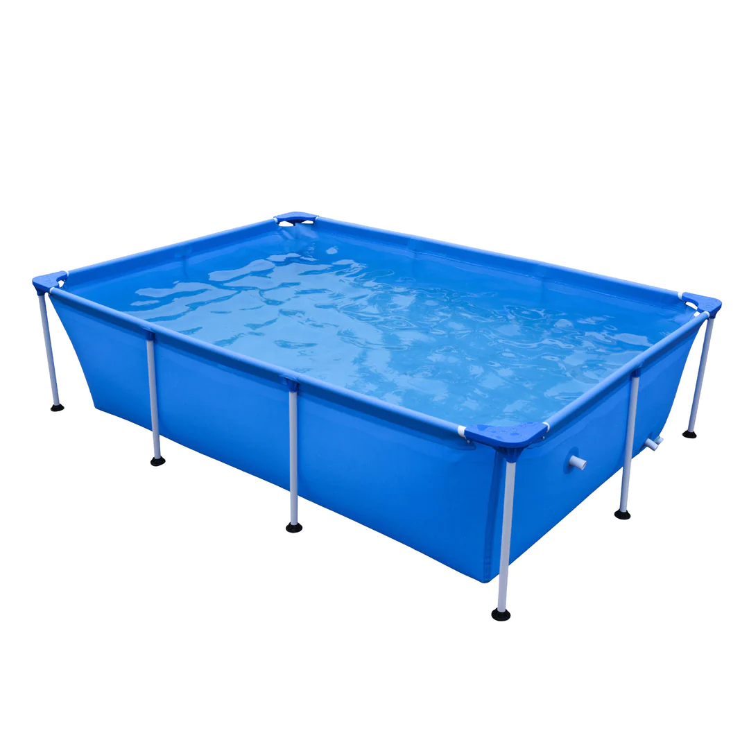 JLeisure 8.5 x 6 Ft Above Ground Rectangle Pool Bundle w/ Cartridge Filter Pump