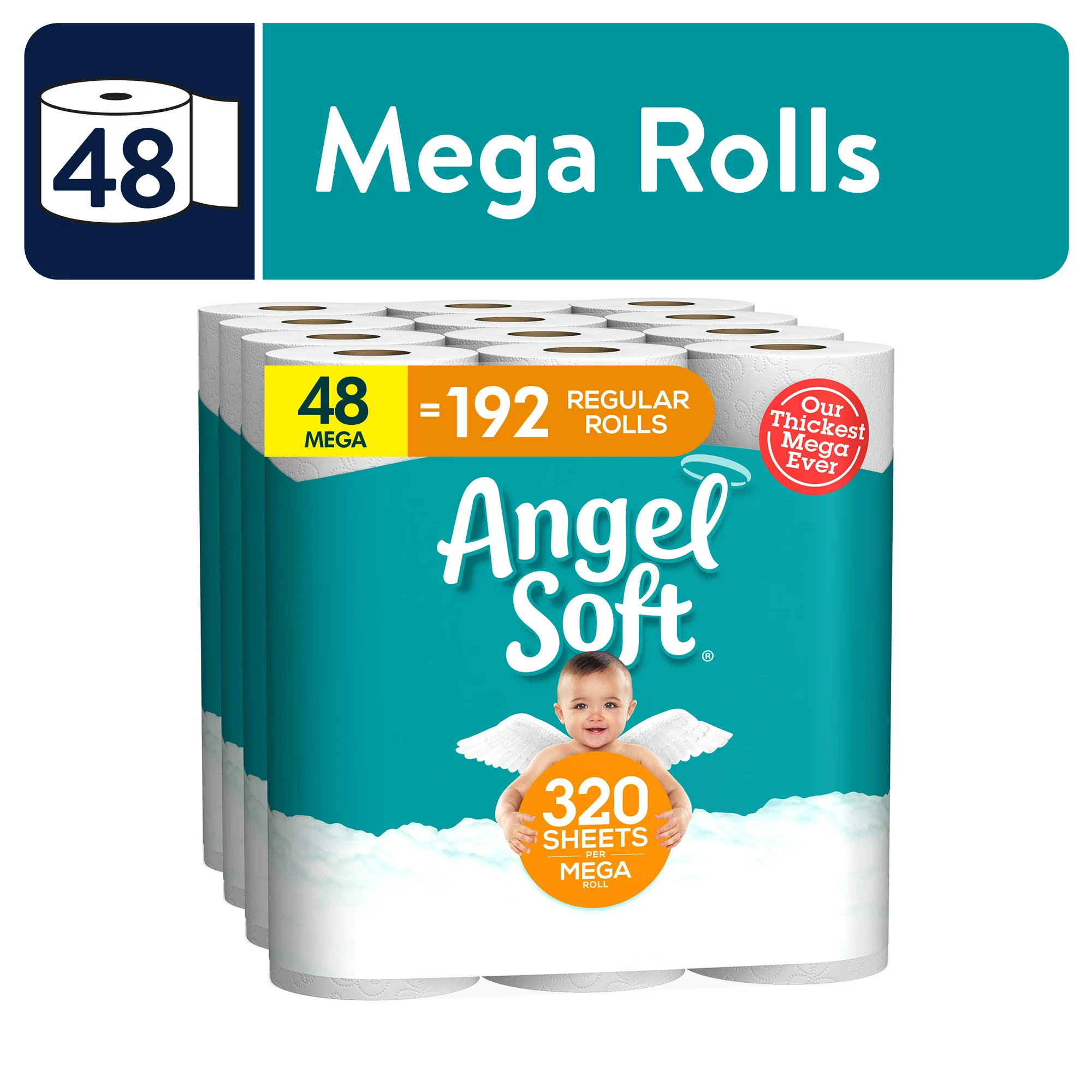 Angel Soft Toilet Paper. 48 Mega Rolls
