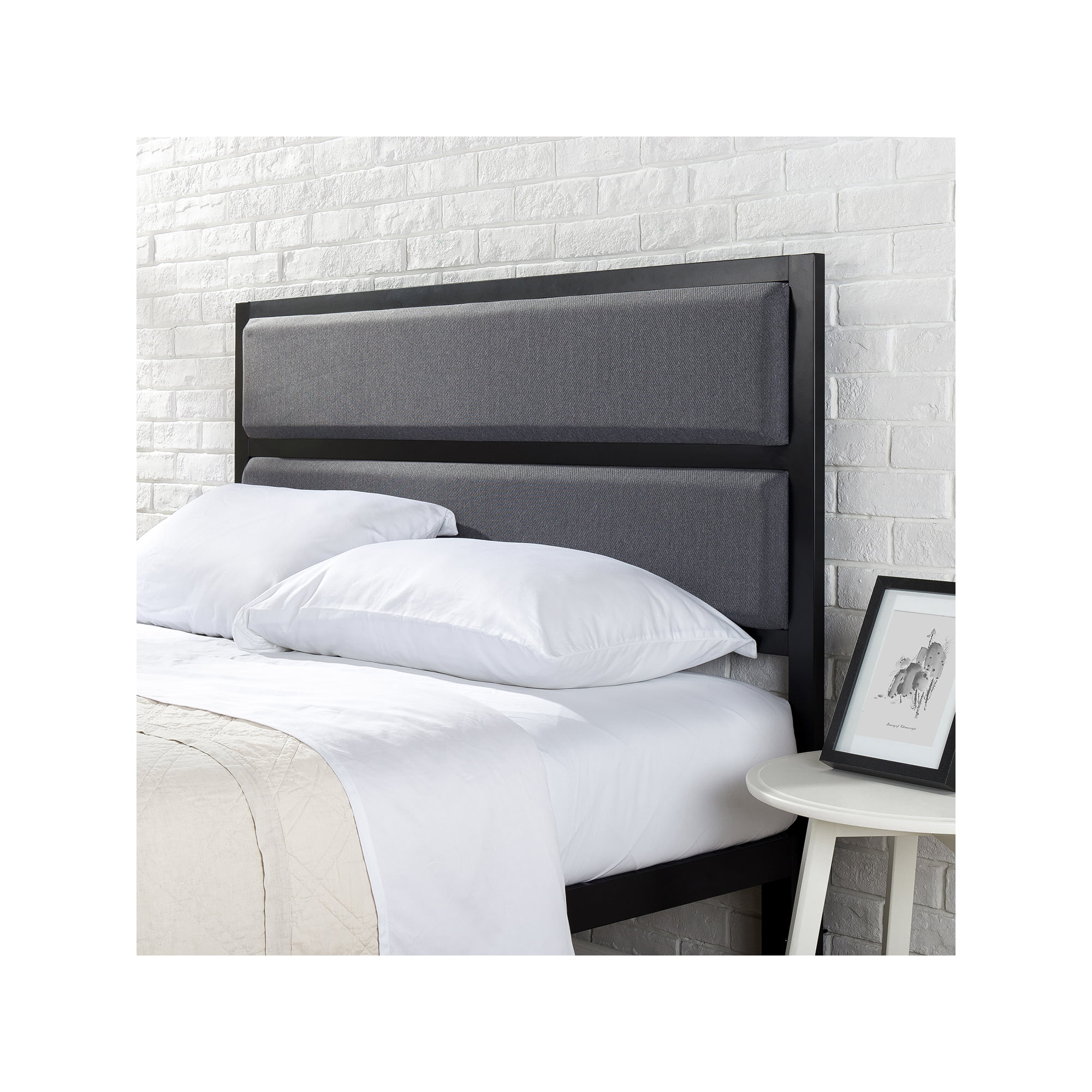 Mainstays Upholstered Metal Headboard. Queen