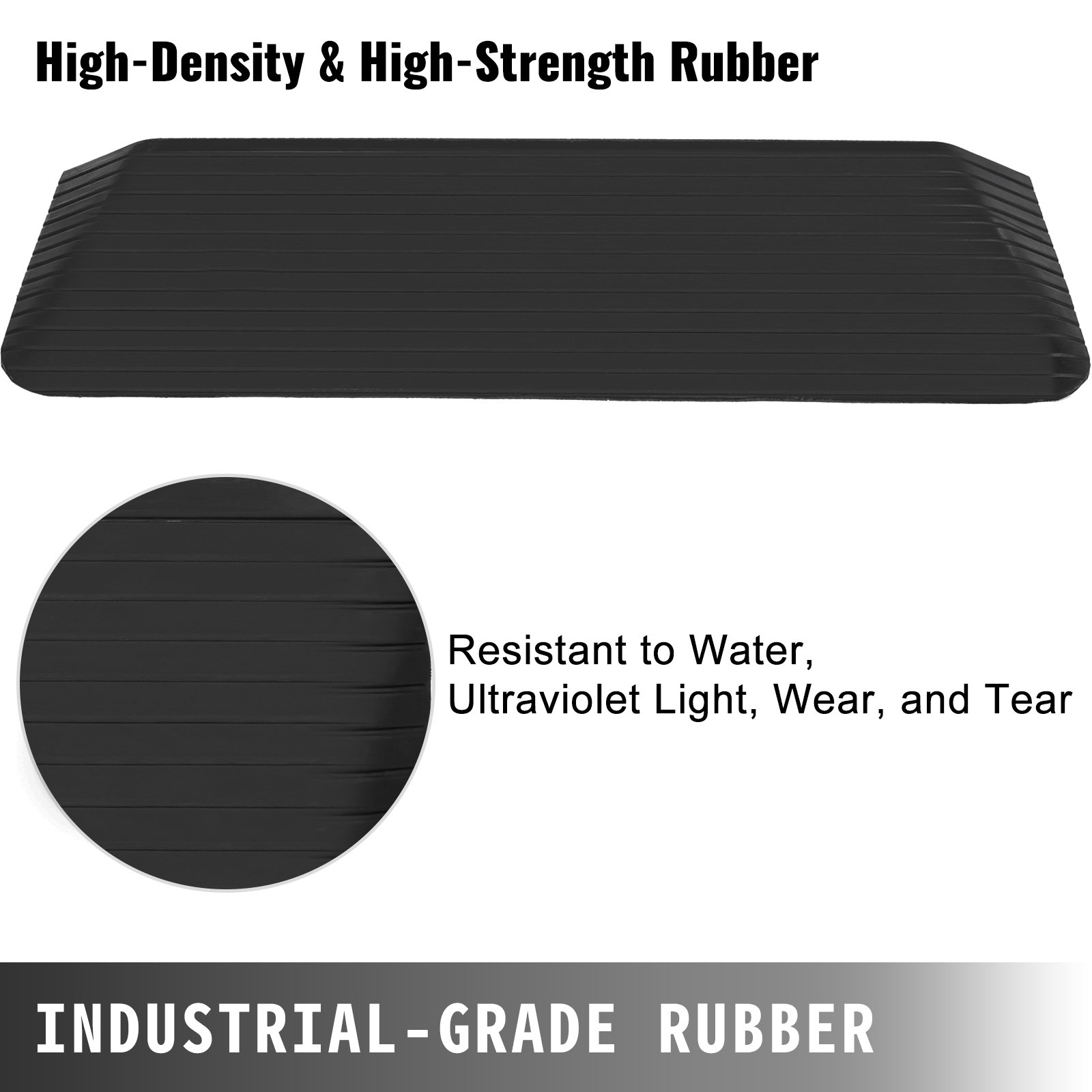 Vevor Curb Ramp 2″ Rise. Heavy Duty Rubber Curb Ramp 20000lbs. 43″ Length Sidewalk Curb Ramp