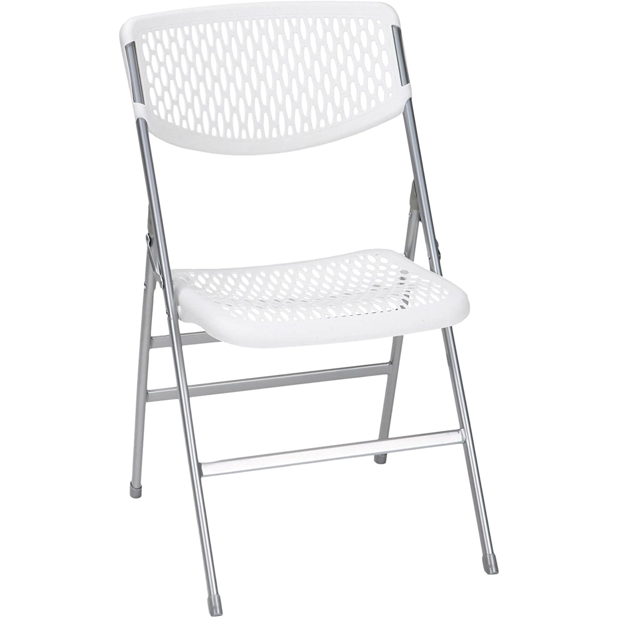 Cosco Ultra Comfort Commercial XL Plastic Folding Chair. Triple Braced. White. 4-Pack