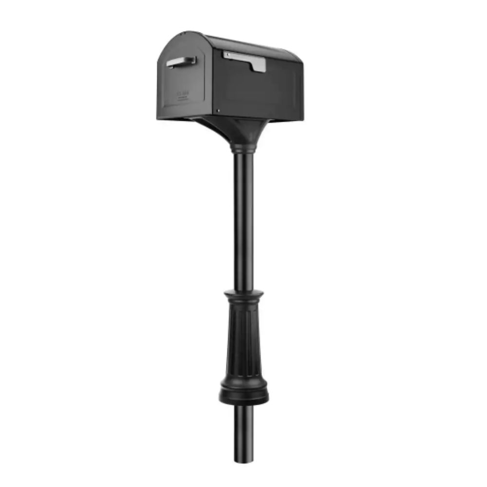 Architectural Mailboxes Centennial Black. Extra Large. Steel. Mailbox and Decorative Post Combo Kit
