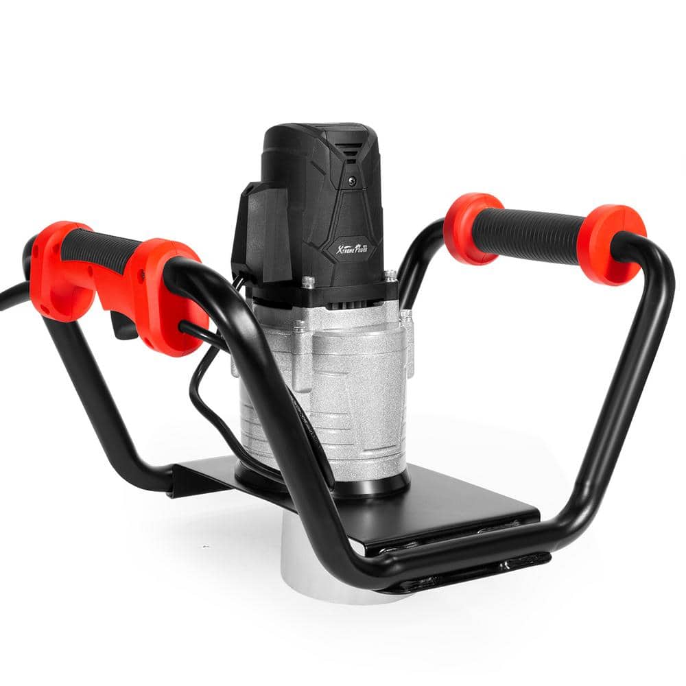 XtremepowerUS 6 in. Digging Auger Drill Bit In Black With 1500-Watt 1.6 HP Electric Earth Post Hole Digger