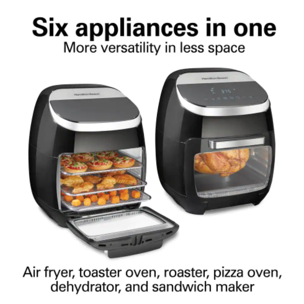 Hamilton Beach 11.6 qt. Black Digital Air Fryer with Rotisserie