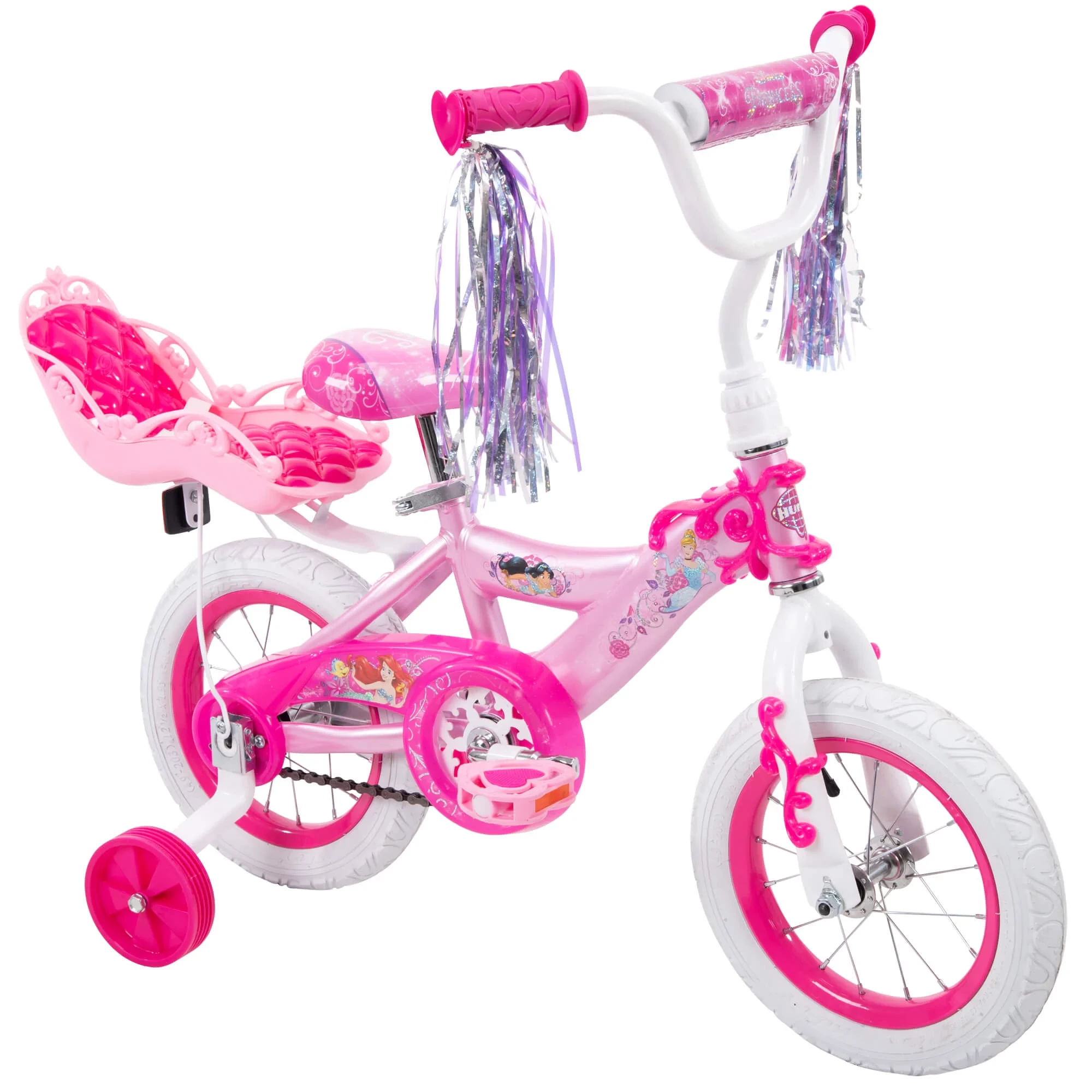 Huffy Disney Princess Girls- 12-Inch Bike with Doll Carrier