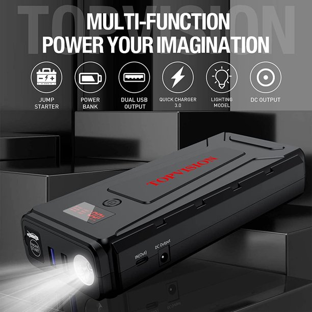 Topvision Jump Starter. 2200A Peak 21800mAh Portable Car Battery Jump Starter