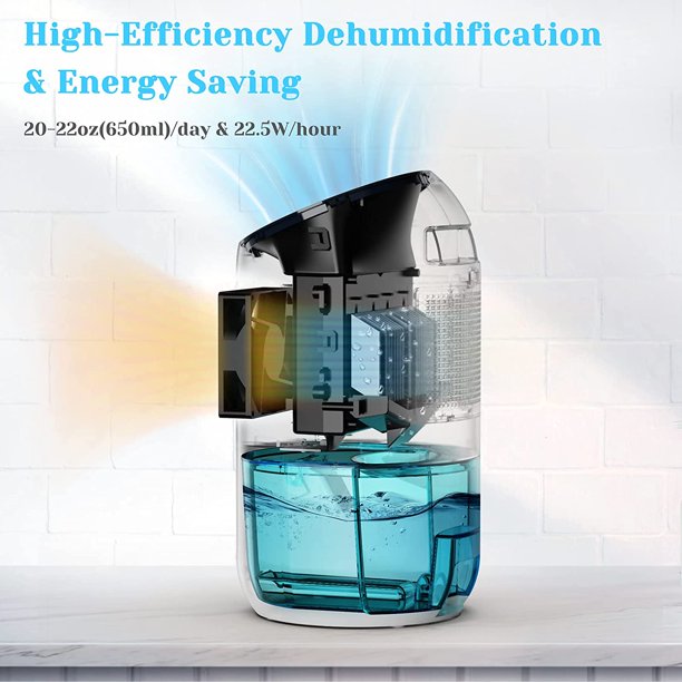 Orfeld Dehumidifier. 60oz 1560ml Dehumidifiers. 5500 Cubic Feet 550 Sq. Ft Dehumidifier