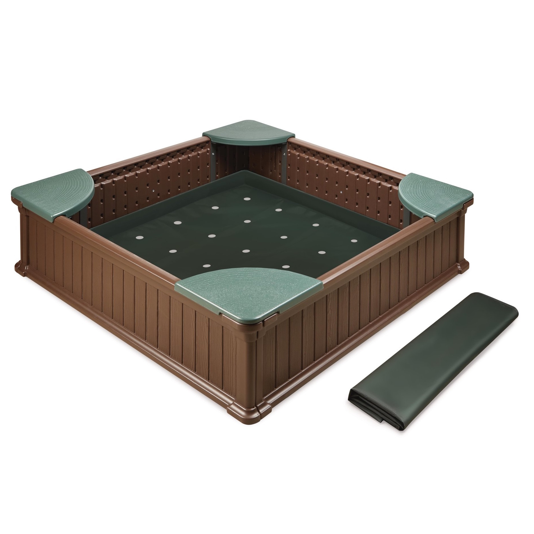 Badger Basket Woodland 2-In-1 Sandbox and Garden Planter. Brown/Green