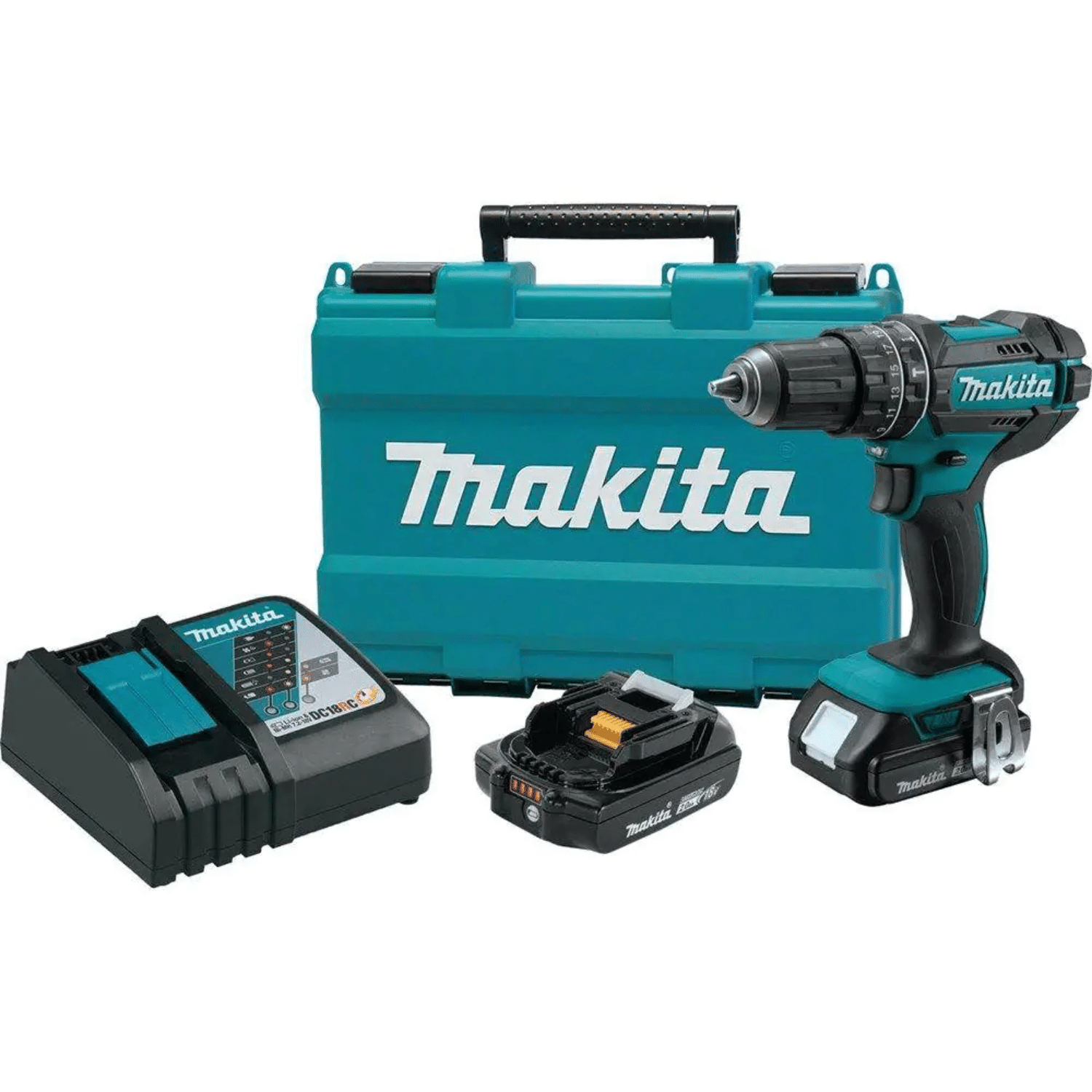 Makita 18-Volt Lithium-Ion 1/2 in. Compact Cordless Hammer Driver Drill Kit. XPH10R