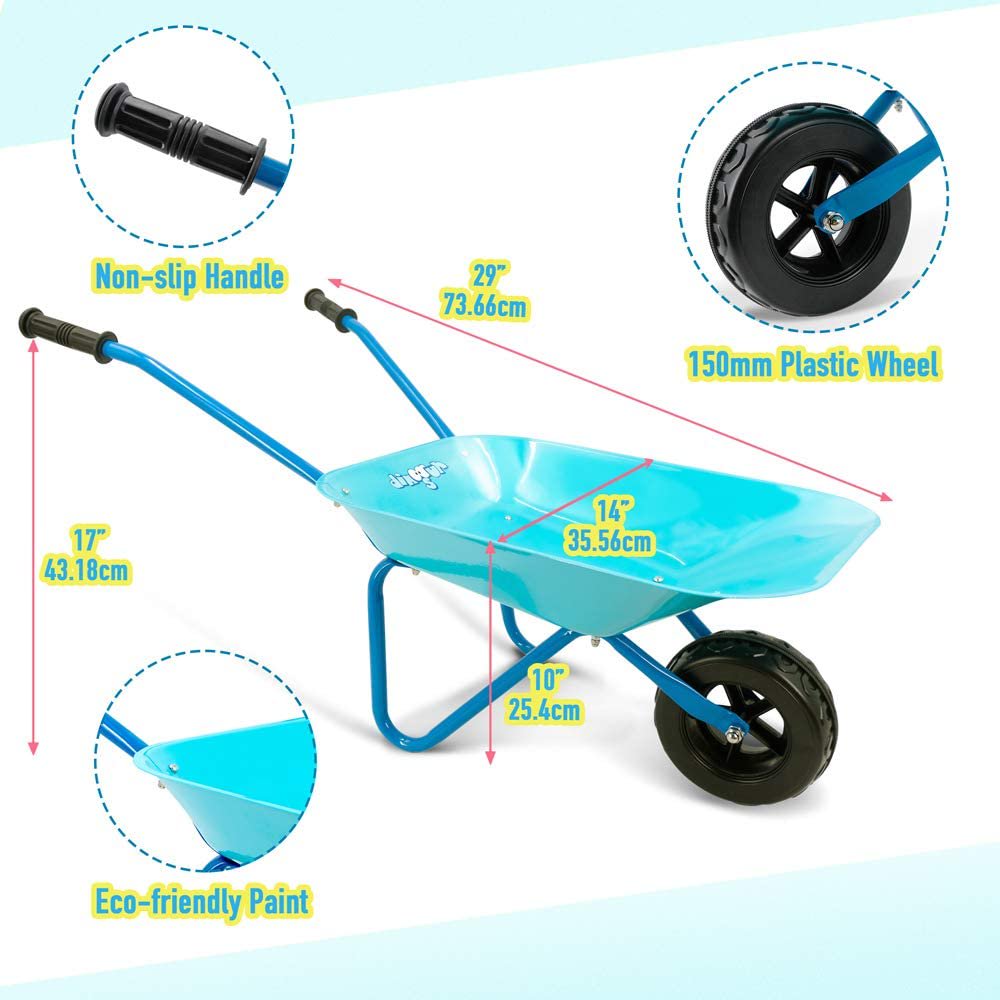 Jardineer Kids Wheelbarrow with Kids 5 PCS Gardening Set