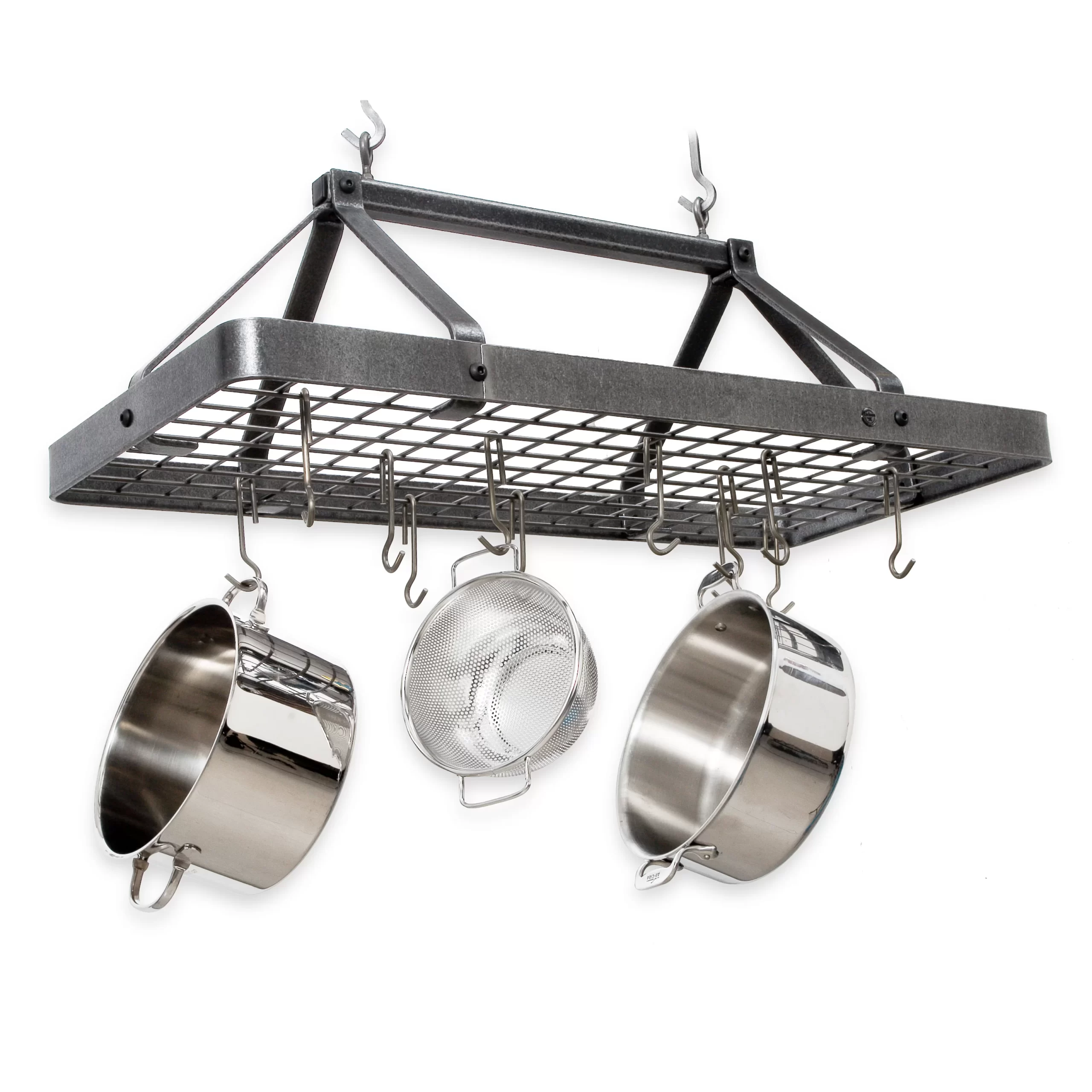 Enclume Carnival Hanging Pot Rack. Hammered Steel