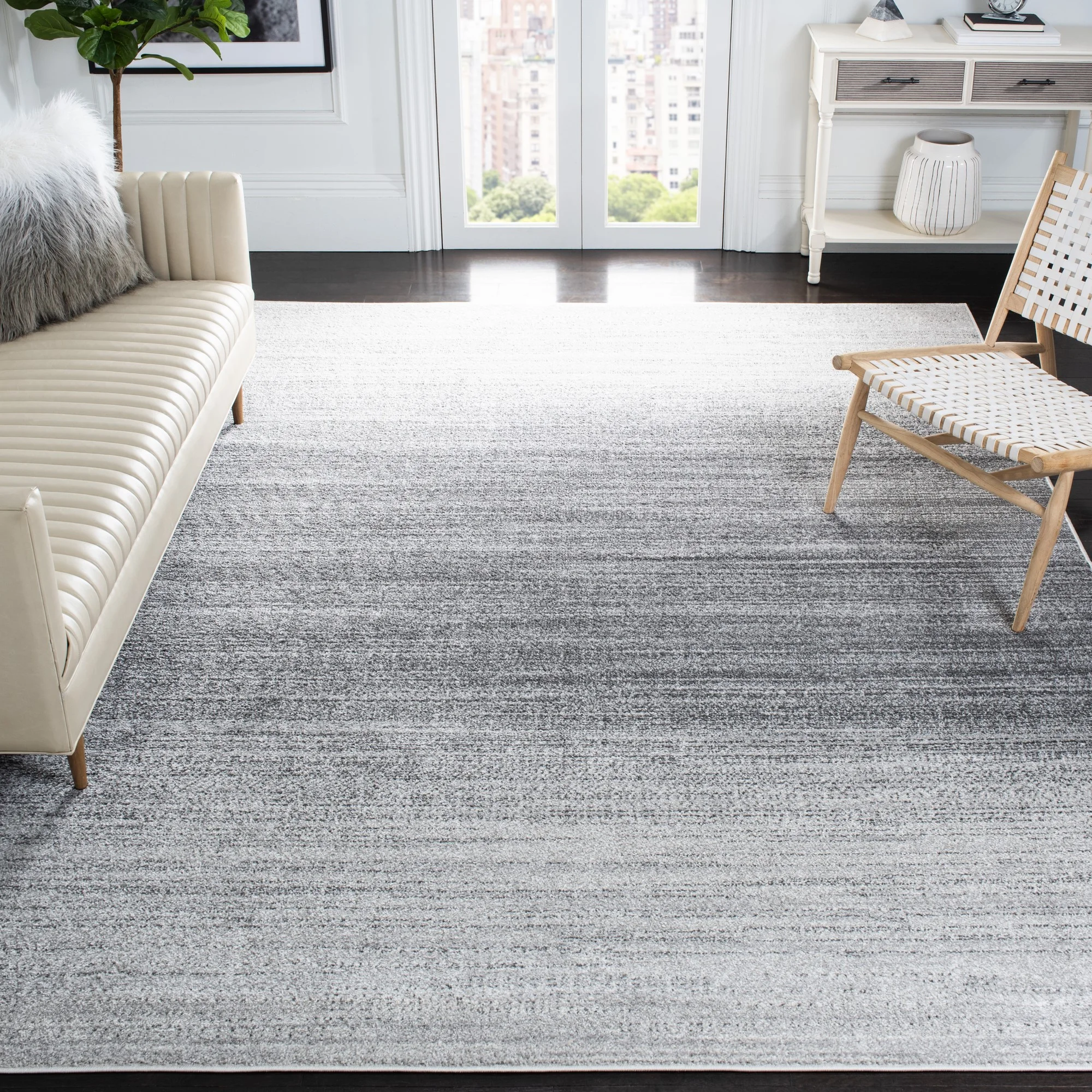 17 Stories Escudero Machine Woven / Power Loomed Performance Gray Rug. Rectangle 10′ x 14′