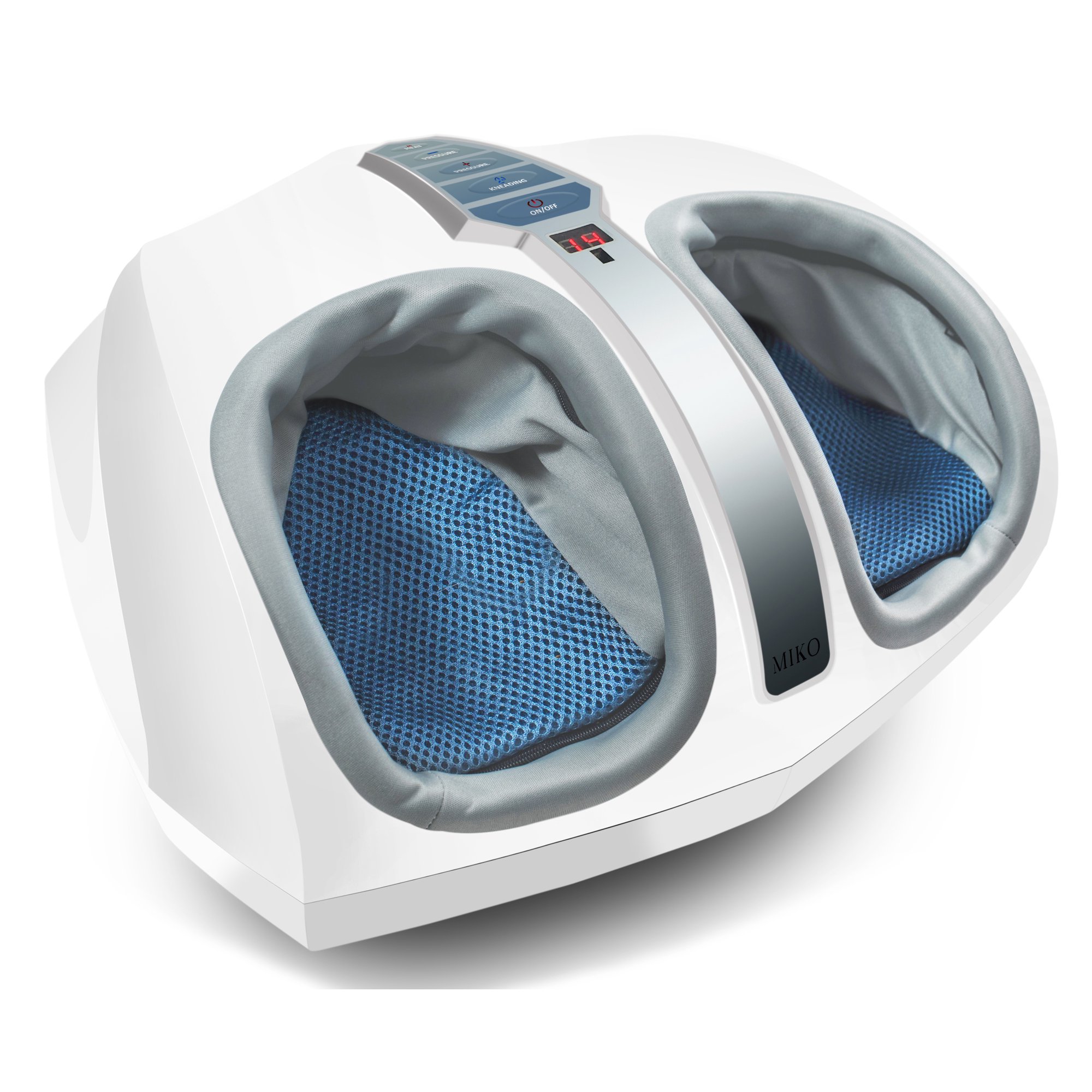 Miko Shiatsu Foot Massager Machine with Heat. Kneading. Rolling. and Vibration. White
