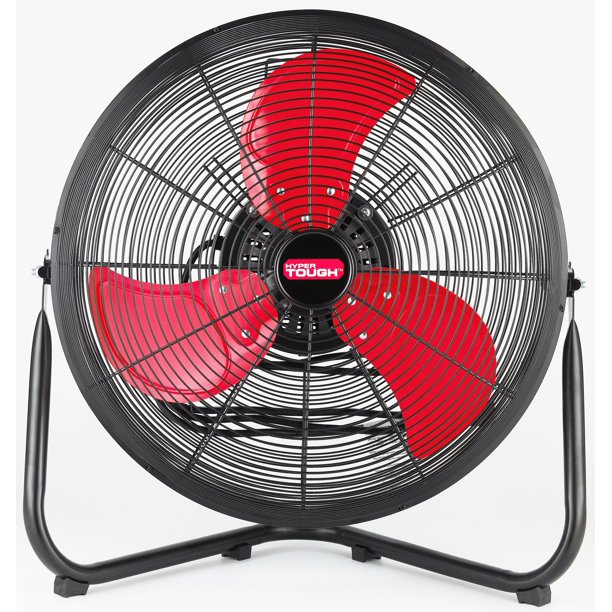 Hyper Tough 18 inch High Velocity Internal Oscillation Floor Fan. Red & Black