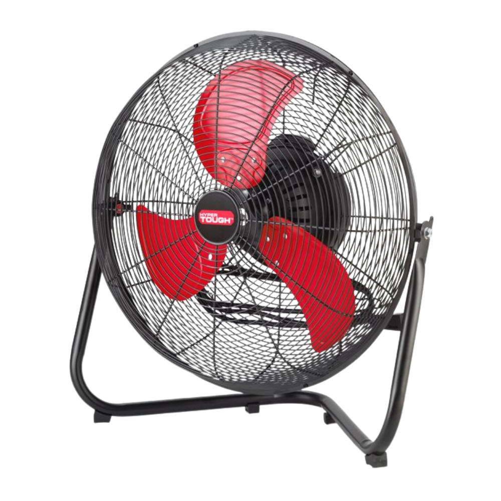 Hyper Tough 18 inch High Velocity Internal Oscillation Floor Fan. Red & Black