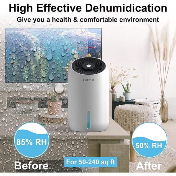Orfeld Dehumidifier Combo. 30oz 860ml Dehumidifiers. 2200 Cubic Feet 240 Sq. Ft Portable. Medium Combo