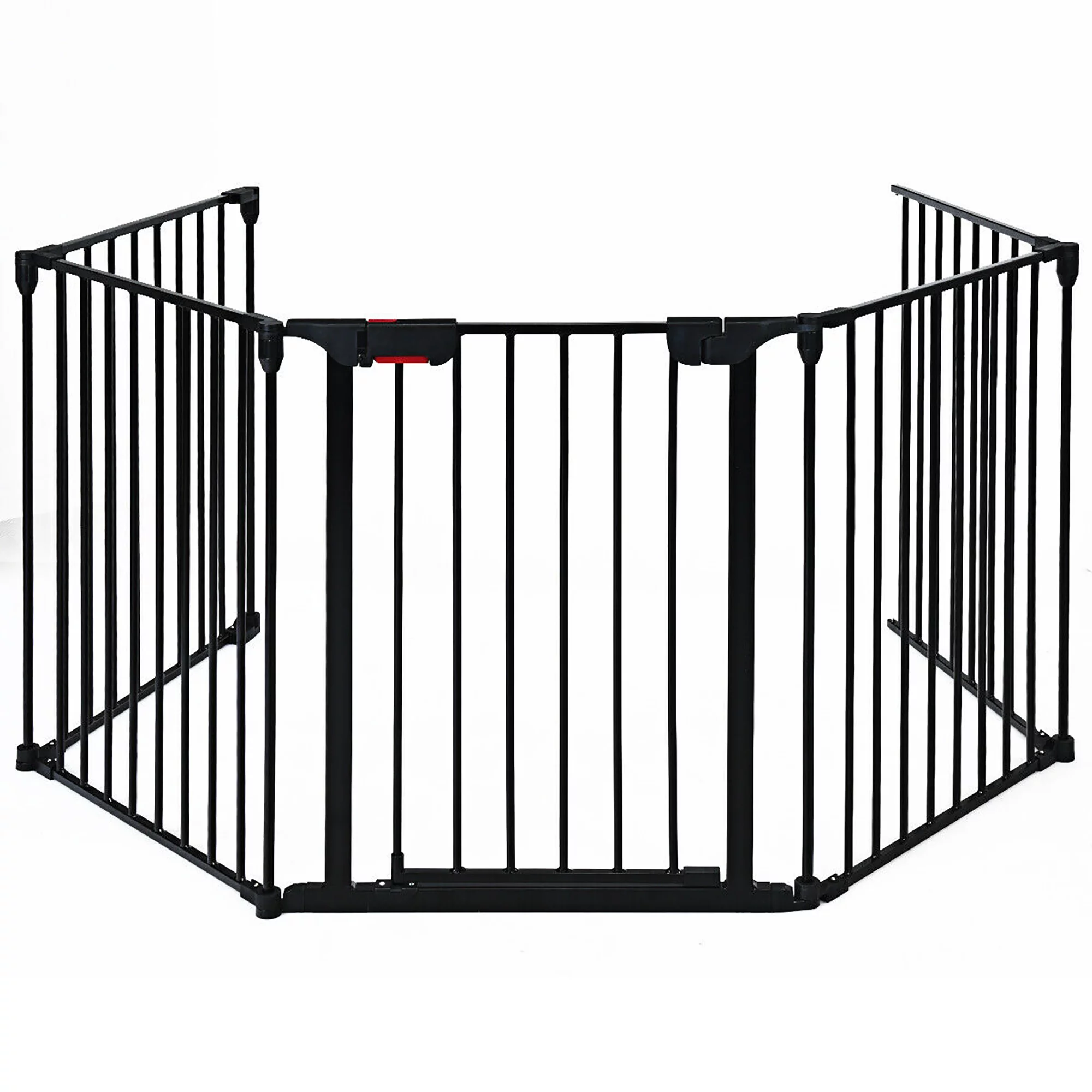 Costway Fireplace Fence Safety Fence Hearth Gate. BBQ Metal Fire Gate Pet. Black