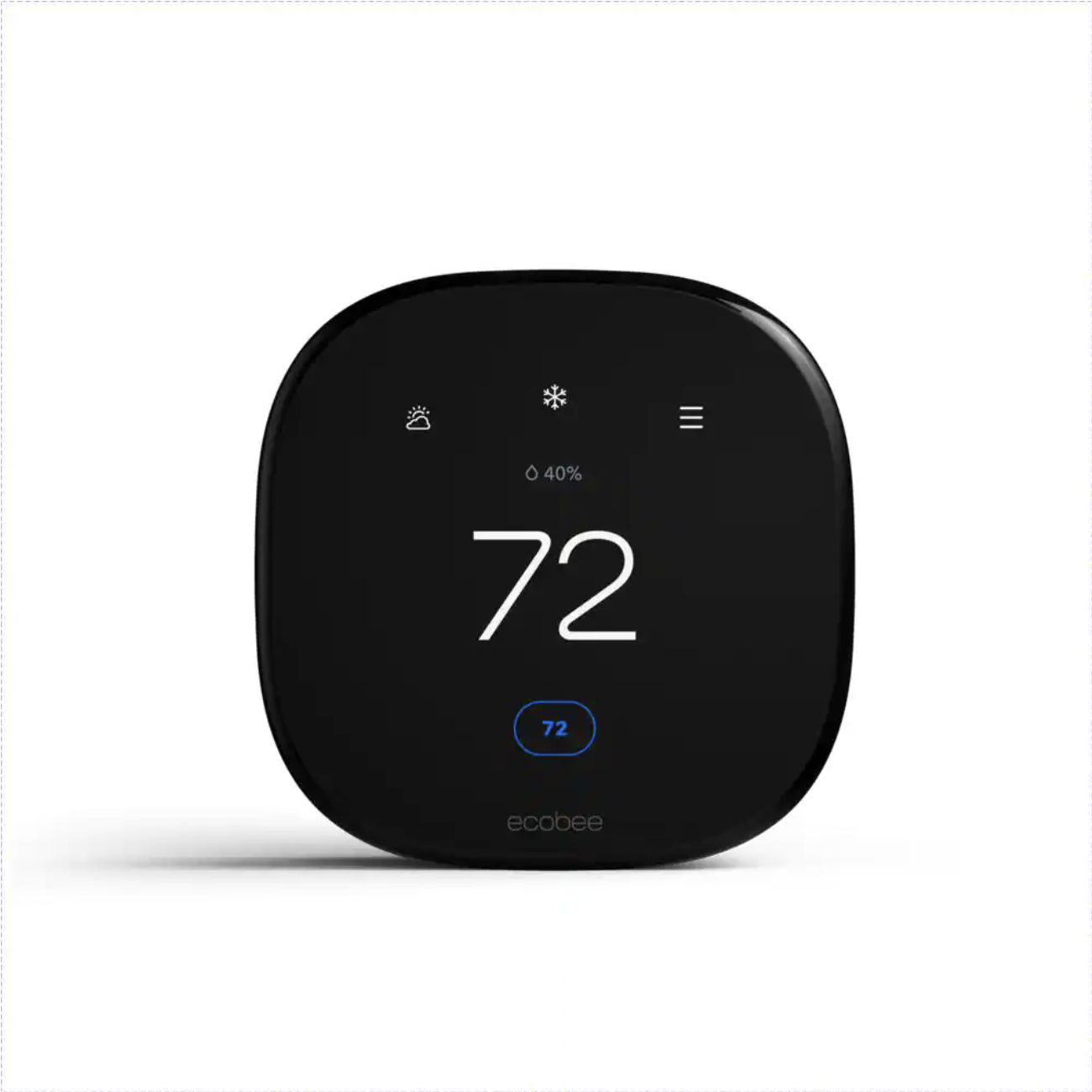 ecobee - Enhanced Smart Programmable Touch-Screen Wi-Fi Thermostat. Black