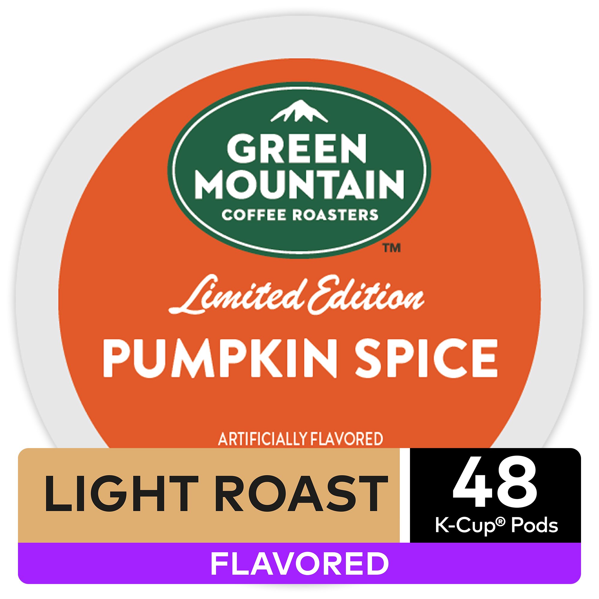 Green Mountain Coffee Pumpkin Spice. Flavored Keurig K-Cup Pods. Light Roast. 48 Count