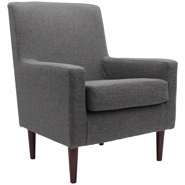 Mainstays Kinley Lounge Arm Chair. Dark Gray Polyester Fabric