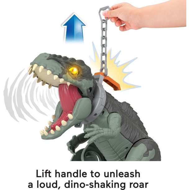 Imaginext Jurassic World Dominion Giga Dinosaur Toy with Lights & Sounds. Mega Stomp & Rumble