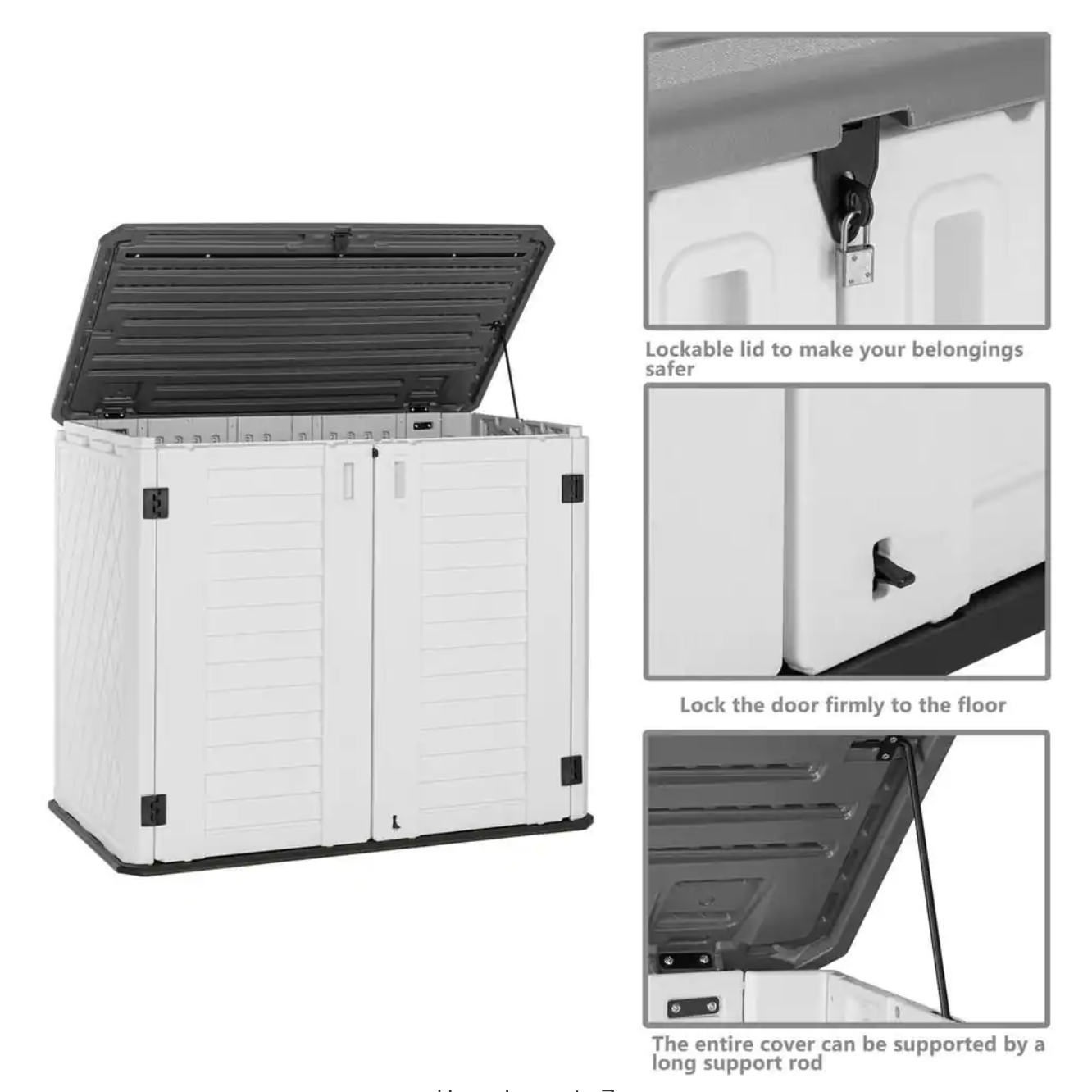 Karl Home 250 Gal. HDPE Deck Box with Double Doors