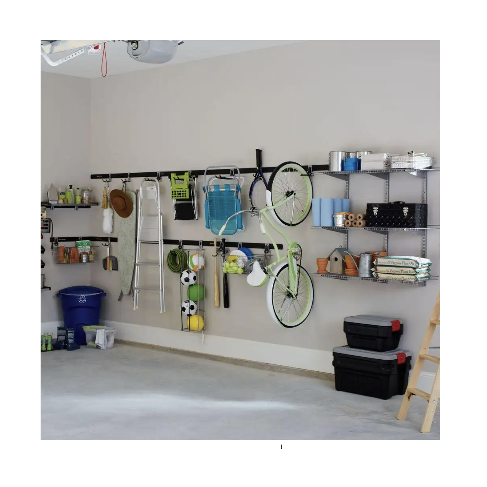 Rubbermaid FastTrack Garage Storage Hang Rail And Hooks Bundle (25-piece)